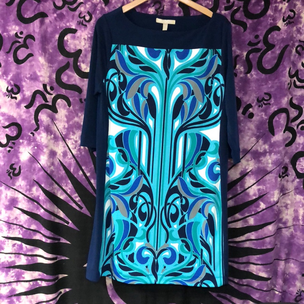 NWT Banana Republic blue print shift dress- so PL